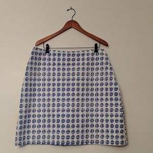 Worth Dotted Pattern Skirt. Side Zipper